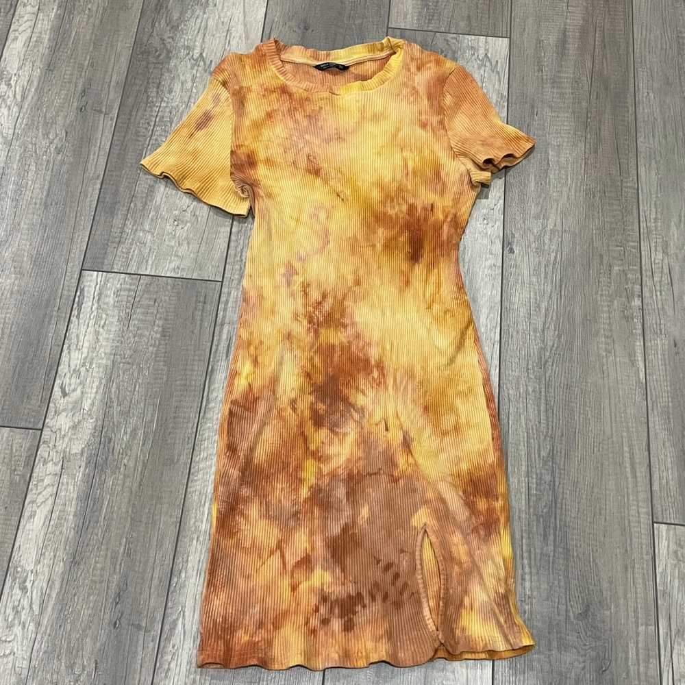 Shein Tie Dye Orange Casual Dress